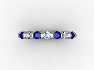 Blue Sapphire and Diamond 0.42cts. in Platinum - 9