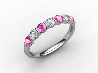 Pink Sapphire and Diamond 0.75cts. in Platinum - 12