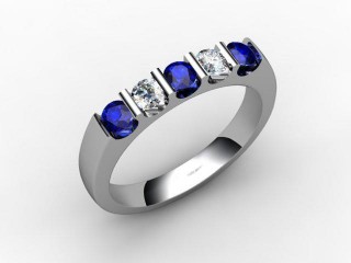 Blue Sapphire and Diamond 0.68cts. in Platinum - 12