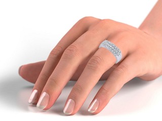 Semi-Set Diamond Eternity Ring 0.75cts. in Platinum - 15