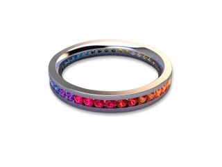 Rainbow Sapphires 1.00cts. in Platinum-88-01131