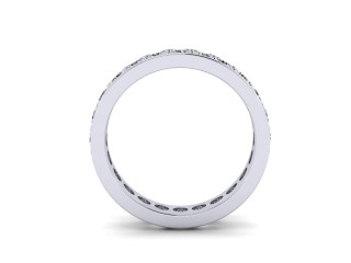 Full Diamond Eternity Ring in Platinum: 4.1mm. wide with Round Milgrain-set Diamonds - 3