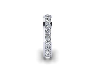 Full Diamond Eternity Ring in Platinum: 4.1mm. wide with Round Milgrain-set Diamonds - 6