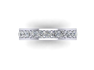Full Diamond Eternity Ring in Platinum: 4.1mm. wide with Round Milgrain-set Diamonds - 9