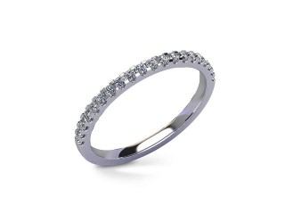 Semi-Set Diamond Eternity Ring in Platinum: 1.7mm. wide with Round Shared Claw Set Diamonds - 12