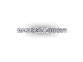 Semi-Set Diamond Eternity Ring in Platinum: 1.9mm. wide with Round Shared Claw Set Diamonds - 9