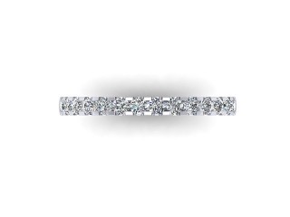 Semi-Set Diamond Eternity Ring in Platinum: 2.1mm. wide with Round Shared Claw Set Diamonds - 9