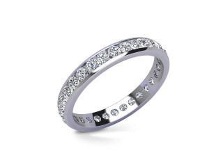 Full Diamond Eternity Ring in Platinum: 3.1mm. wide with Round Channel-set Diamonds - 12