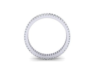 Full Diamond Eternity Ring in Platinum: 3.6mm. wide with Round Shared Claw Set Diamonds - 3