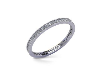 Full Diamond Eternity Ring in Platinum: 1.8mm. wide with Round Milgrain-set Diamonds - 3