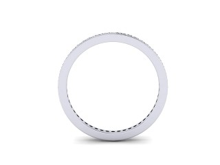 Full Diamond Eternity Ring in Platinum: 2.0mm. wide with Round Milgrain-set Diamonds - 3