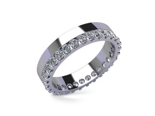 Full Diamond Eternity Ring in Platinum: 4.5mm. wide with Round Shared Claw Set Diamonds - 12