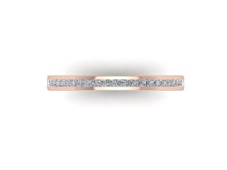 Semi-Set Diamond Eternity Ring in 18ct. Rose Gold: 2.2mm. wide with Princess Channel-set Diamonds - 9