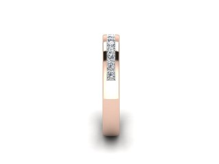 Semi-Set Diamond Eternity Ring in 18ct. Rose Gold: 3.4mm. wide with Princess Channel-set Diamonds - 6