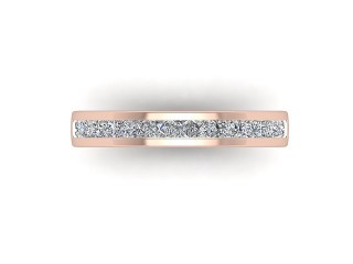 Semi-Set Diamond Eternity Ring in 18ct. Rose Gold: 3.4mm. wide with Princess Channel-set Diamonds - 9