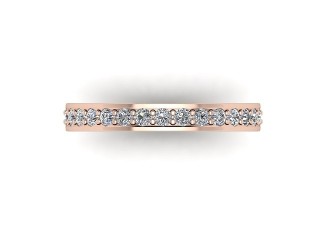 Half-Set Diamond Eternity Ring in 18ct. Rose Gold: 2.9mm. wide with Round Milgrain-set Diamonds - 9