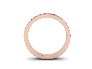 Semi-Set Diamond Eternity Ring in 18ct. Rose Gold: 3.1mm. wide with Round Milgrain-set Diamonds - 3