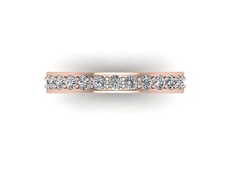 Semi-Set Diamond Eternity Ring in 18ct. Rose Gold: 3.1mm. wide with Round Milgrain-set Diamonds - 9