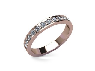 Semi-Set Diamond Eternity Ring in 18ct. Rose Gold: 3.1mm. wide with Round Milgrain-set Diamonds - 12