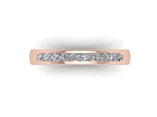 Semi-Set Diamond Eternity Ring in 18ct. Rose Gold: 3.2mm. wide with Round Channel-set Diamonds - 9