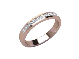 Semi-Set Diamond Eternity Ring in 18ct. Rose Gold: 3.2mm. wide with Round Channel-set Diamonds - 12