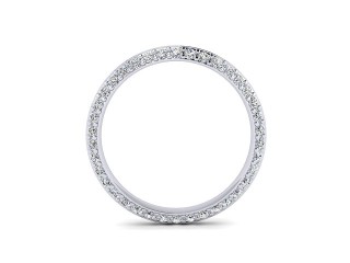 Full Diamond Eternity Ring in 18ct. Rose Gold: 2.7mm. wide with Round Milgrain-set Diamonds