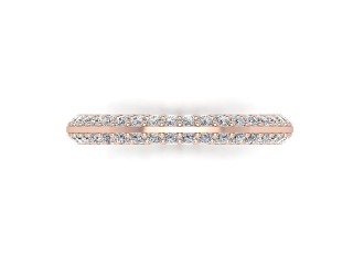 Full Diamond Eternity Ring in 18ct. Rose Gold: 2.7mm. wide with Round Milgrain-set Diamonds - 9