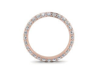 Full Diamond Eternity Ring in 18ct. Rose Gold: 4.0mm. wide with Round Milgrain-set Diamonds - 3