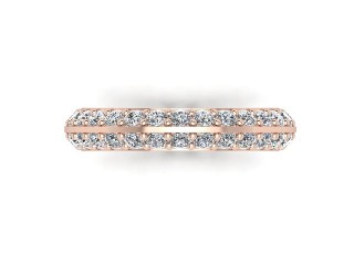 Full Diamond Eternity Ring in 18ct. Rose Gold: 4.0mm. wide with Round Milgrain-set Diamonds - 9