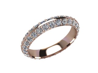 Full Diamond Eternity Ring in 18ct. Rose Gold: 4.0mm. wide with Round Milgrain-set Diamonds - 12
