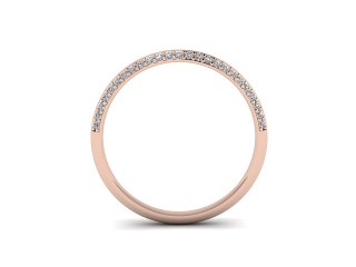 Semi-Set Diamond Eternity Ring in 18ct. Rose Gold: 2.2mm. wide with Round Milgrain-set Diamonds - 3