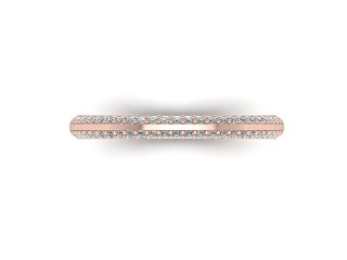 Semi-Set Diamond Eternity Ring in 18ct. Rose Gold: 2.2mm. wide with Round Milgrain-set Diamonds - 9
