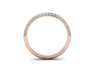 Semi-Set Diamond Eternity Ring in 18ct. Rose Gold: 2.5mm. wide with Round Milgrain-set Diamonds - 3