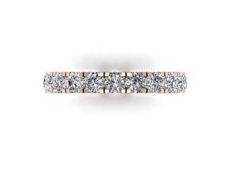 Full Diamond Eternity Ring in 18ct. Rose Gold: 3.1mm. wide with Round Split Claw Set Diamonds - 9