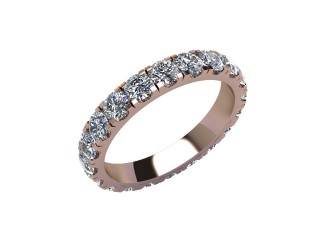 Full Diamond Eternity Ring in 18ct. Rose Gold: 3.1mm. wide with Round Split Claw Set Diamonds