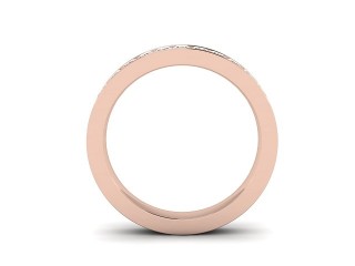 Half-Set Diamond Eternity Ring in 18ct. Rose Gold: 3.0mm. wide with Princess Channel-set Diamonds - 3