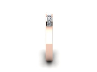 Half-Set Diamond Eternity Ring in 18ct. Rose Gold: 3.0mm. wide with Princess Channel-set Diamonds - 6