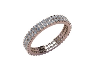 Full Diamond Eternity Ring in 18ct. Rose Gold: 3.2mm. wide with Round Shared Claw Set Diamonds - 12