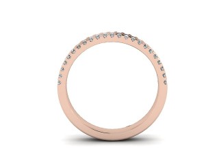 Half-Set Diamond Eternity Ring in 18ct. Rose Gold: 3.0mm. wide with Round Milgrain-set Diamonds