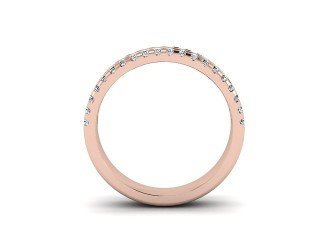 Semi-Set Diamond Eternity Ring in 18ct. Rose Gold: 3.8mm. wide with Round Milgrain-set Diamonds - 3