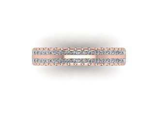 Semi-Set Diamond Eternity Ring in 18ct. Rose Gold: 3.8mm. wide with Round Milgrain-set Diamonds - 9