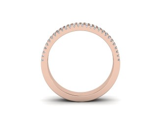 Semi-Set Diamond Eternity Ring in 18ct. Rose Gold: 3.6mm. wide with Round Milgrain-set Diamonds - 3