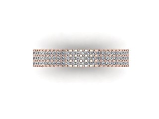 Semi-Set Diamond Eternity Ring in 18ct. Rose Gold: 3.6mm. wide with Round Milgrain-set Diamonds - 9