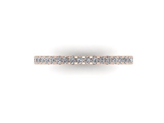 Semi-Set Diamond Eternity Ring in 18ct. Rose Gold: 1.7mm. wide with Round Shared Claw Set Diamonds - 9