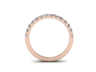 Half-Set Diamond Eternity Ring in 18ct. Rose Gold: 2.1mm. wide with Round Shared Claw Set Diamonds - 3