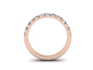 Semi-Set Diamond Eternity Ring in 18ct. Rose Gold: 2.6mm. wide with Round Shared Claw Set Diamonds - 3