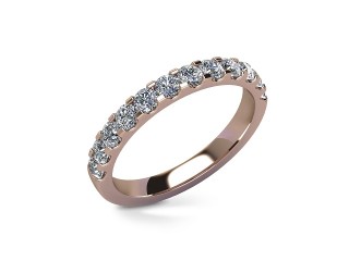Semi-Set Diamond Eternity Ring in 18ct. Rose Gold: 2.6mm. wide with Round Shared Claw Set Diamonds - 12