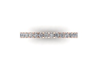 Semi-Set Diamond Eternity Ring in 18ct. Rose Gold: 1.9mm. wide with Round Shared Claw Set Diamonds - 9