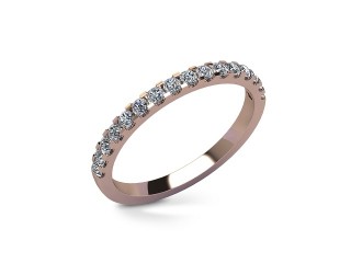 Semi-Set Diamond Eternity Ring in 18ct. Rose Gold: 1.9mm. wide with Round Shared Claw Set Diamonds - 12