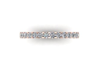 Half-Set Diamond Eternity Ring in 18ct. Rose Gold: 2.1mm. wide with Round Shared Claw Set Diamonds - 9